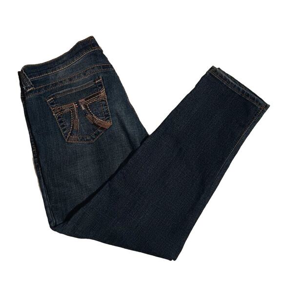 Seven 7 for All Mankind Jeans Straight Leg Easy Fit Size 10 Skinny Ankle Denim - Picture 1 of 16